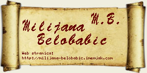 Milijana Belobabić vizit kartica